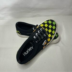 Hurley Kids Black and Yellow Checkered Sneakers